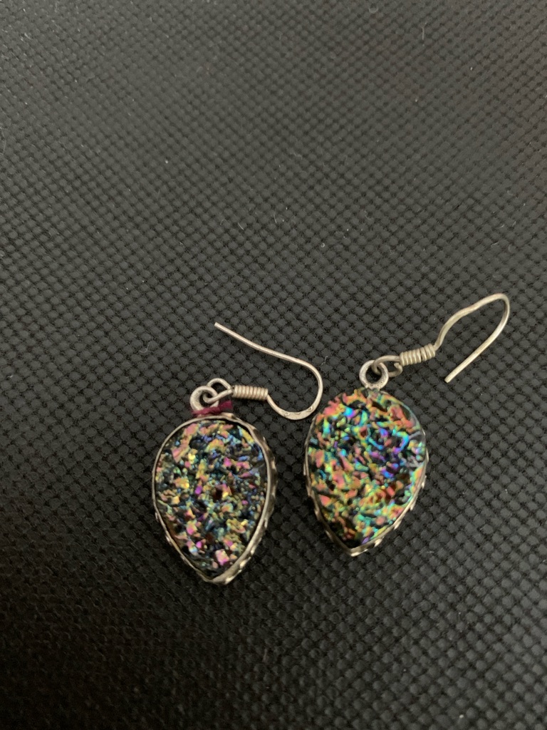Multicolor Teardrop Druzy Earrings 16$